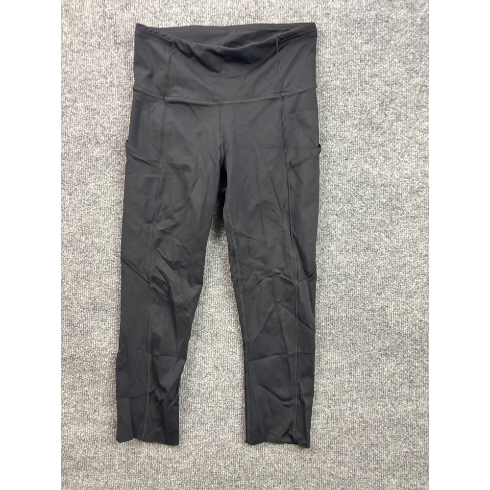 Lululemon Leggings Womens 4 Black High Rise Crop Pocket Fast and Free Leggings